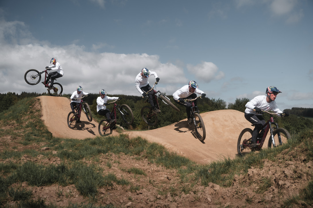 Kriss Kyle riding his brand new purpose-built BMX x MTB trail